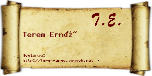 Terem Ernő névjegykártya